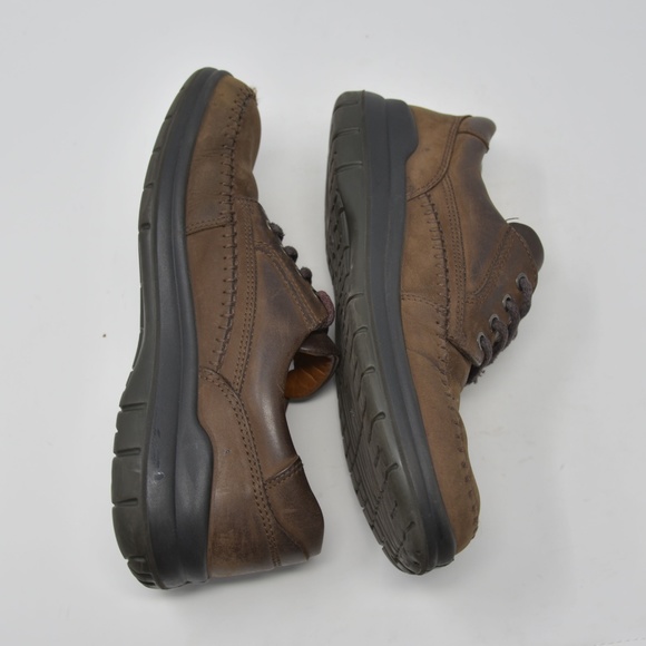 *Ecco EU 45 Brown Leather Lace Up Oxford Moc Toe